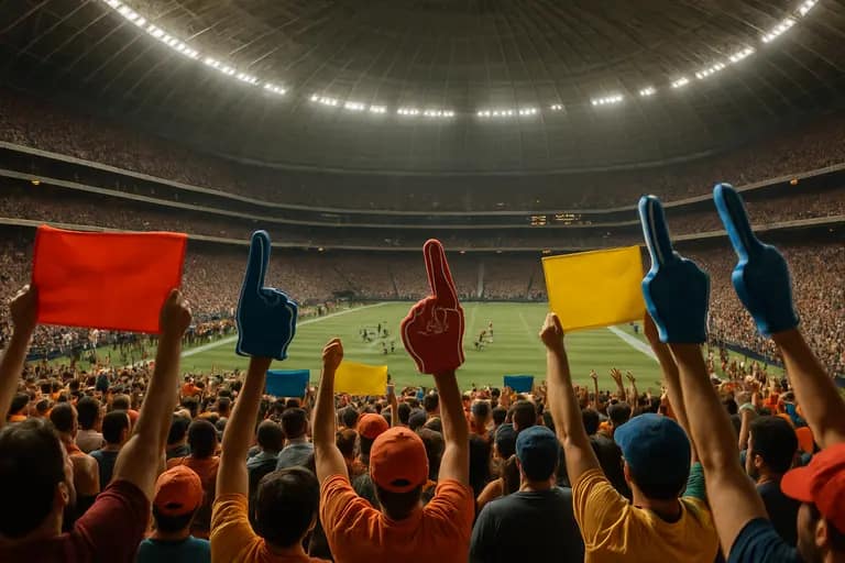 Large Texas stadium filled with high school football championship spectators