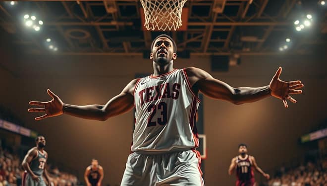 A powerful depiction of LaMarcus Aldridge in a professional basketball setting, showcasing his Texas big stature. In the foreground, Aldridge is in an athletic pose, wearing a team jersey and basketball shorts, demonstrating excellent rebounding technique, with arms extended and focused expression. The middle ground features a basketball court with shadows cast by overhead lights, highlighting his athletic build and powerful presence. In the background, blurred silhouettes of other players contesting a rebound create a sense of action and competition. Use warm, natural lighting to evoke intensity, capturing the intensity of a game moment. The overall atmosphere should reflect determination and athletic excellence, encapsulating the essence of rebounding and rim protection timing. A powerful depiction of LaMarcus Aldridge in a professional basketball setting, showcasing his Texas big stature. In the foreground, Aldridge is in an athletic pose, wearing a team jersey and basketball shorts, demonstrating excellent rebounding technique, with arms extended and focused expression. The middle ground features a basketball court with shadows cast by overhead lights, highlighting his athletic build and powerful presence. In the background, blurred silhouettes of other players contesting a rebound create a sense of action and competition. Use warm, natural lighting to evoke intensity, capturing the intensity of a game moment. The overall atmosphere should reflect determination and athletic excellence, encapsulating the essence of rebounding and rim protection timing.